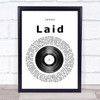 James Laid Vinyl Record Song Lyric Print