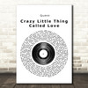 Queen Crazy Little Thing Called Love Vinyl Record Song Lyric Print