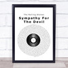 The Rolling Stones Sympathy For The Devil Vinyl Record Song Lyric Print