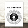 Carpenters Superstar Vinyl Record Song Lyric Print