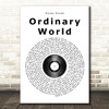 Duran Duran Ordinary World Vinyl Record Song Lyric Print