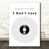 Ed Sheeran & Justin Bieber I Don't Care Vinyl Record Song Lyric Print