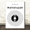 Jeff Buckley Hallelujah Vinyl Record Song Lyric Print