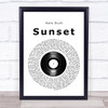 Kate Bush Sunset Vinyl Record Song Lyric Print