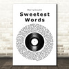 Merrymouth Sweetest Words Vinyl Record Song Lyric Print