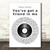Robert Goulet You've got a friend in me Vinyl Record Song Lyric Print