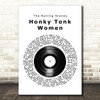 The Rolling Stones Honky Tonk Women Vinyl Record Song Lyric Print