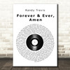 Randy Travis Forever & Ever, Amen Vinyl Record Song Lyric Quote Print