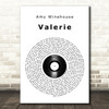 Amy Winehouse Valerie Vinyl Record Song Lyric Print
