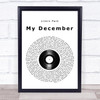 Linkin Park My December Vinyl Record Song Lyric Print