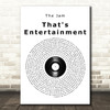 The Jam That's Entertainment Vinyl Record Song Lyric Print