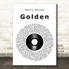 Harry Styles Golden Vinyl Record Song Lyric Music Art Print