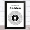 Harry Styles Golden Vinyl Record Song Lyric Music Art Print