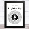 Harry Styles Lights Up Vinyl Record Song Lyric Music Art Print
