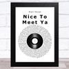 Niall Horan Nice To Meet Ya Vinyl Record Song Lyric Music Art Print
