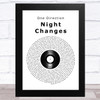 One Direction Night Changes Vinyl Record Song Lyric Music Art Print