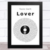 Taylor Swift Lover Vinyl Record Song Lyric Music Art Print