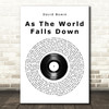 David Bowie As The World Falls Down Vinyl Record Song Lyric Music Art Print