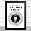 Gerry Cinnamon War Song Soldier Vinyl Record Song Lyric Music Art Print