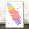 Paul Weller Broken Stones Watercolour Feather & Birds Song Lyric Print
