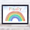 CeCe Peniston Finally Watercolour Rainbow & Clouds Song Lyric Print