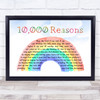 Matt Redman 10,000 Reasons Watercolour Rainbow & Clouds Song Lyric Print