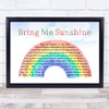 Morecambe and Wise Bring Me Sunshine Watercolour Rainbow & Clouds Song Lyric Print