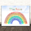 Bette Midler The Rose Watercolour Rainbow & Clouds Song Lyric Print