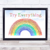 Shakira Try Everything from Zootopia Watercolour Rainbow & Clouds Song Lyric Print