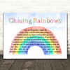 Shed Seven Chasing Rainbows Watercolour Rainbow & Clouds Song Lyric Wall Art Print