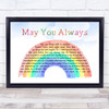 The Mcguire Sisters May You Always Watercolour Rainbow & Clouds Song Lyric Wall Art Print
