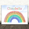The Beatles Clarabella Watercolour Rainbow & Clouds Song Lyric Music Art Print