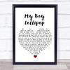 Millie Small My Boy Lollipop White Heart Song Lyric Print