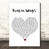 Mr. Mister Broken Wings White Heart Song Lyric Print
