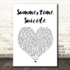 Murderdolls Summertime Suicide White Heart Song Lyric Print