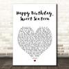 Neil Sedaka Happy Birthday, Sweet Sixteen White Heart Song Lyric Print