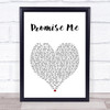 Badflower Promise Me White Heart Song Lyric Print