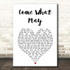 Nicole Kidman, Ewan McGregor Come What May White Heart Song Lyric Print