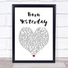 Nik Kershaw Born Yesterday White Heart Song Lyric Print
