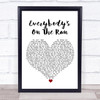 Noel Gallagher's High Flying Birds Everybody's On The Run White Heart Song Lyric Print