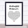 One Direction Midnight Memories White Heart Song Lyric Print