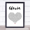 Patti Smith Gloria White Heart Song Lyric Print