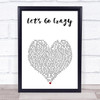 Prince And The Revolution Let's Go Grazy White Heart Song Lyric Print