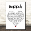 Queen Delilah White Heart Song Lyric Print