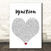 R Kelly Ignition White Heart Song Lyric Print