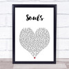 Rick Springfield Souls White Heart Song Lyric Print