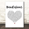 Ruth B Dandelions White Heart Song Lyric Print