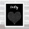 Brett Young Lady Black Heart Song Lyric Print