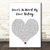 Stevie Wonder Love's In Need Of Love Today White Heart Song Lyric Print
