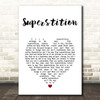 Stevie Wonder Superstition White Heart Song Lyric Print